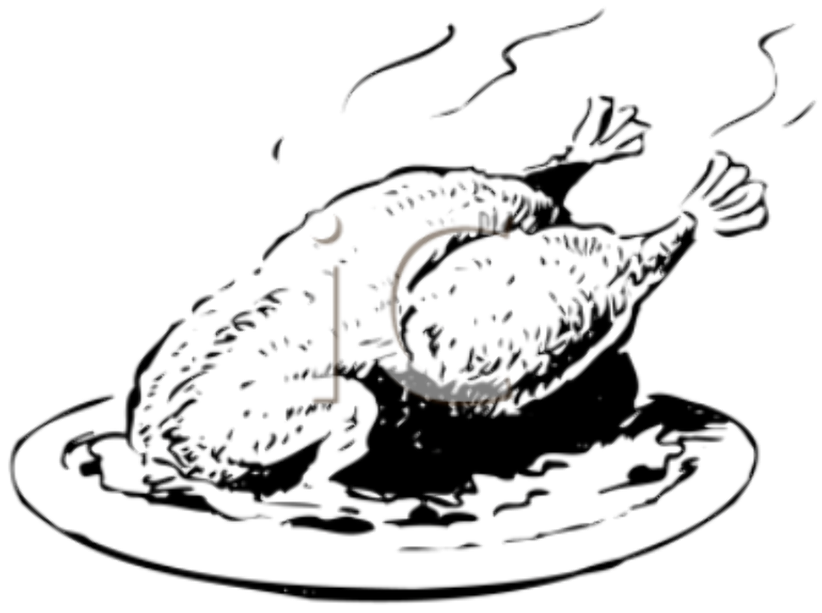 chicken clipart black and white food