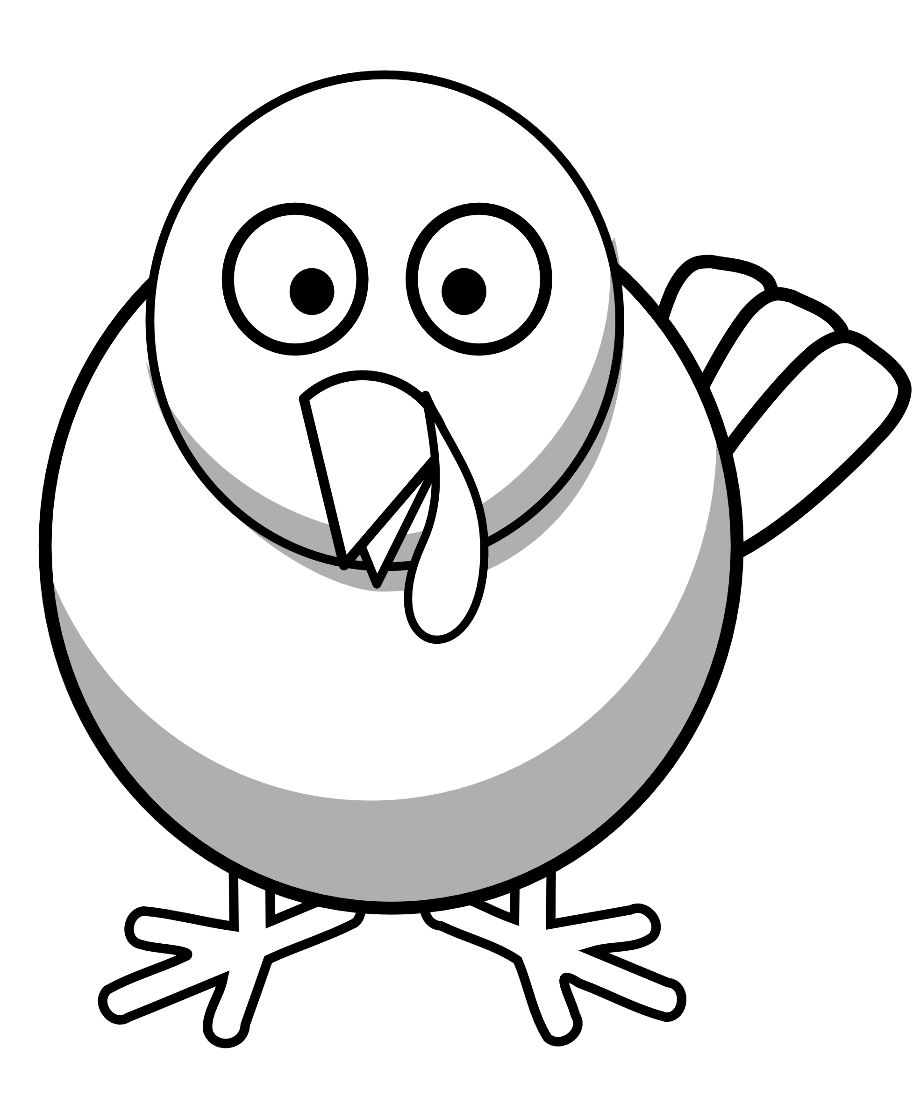 turkey clipart black and white template