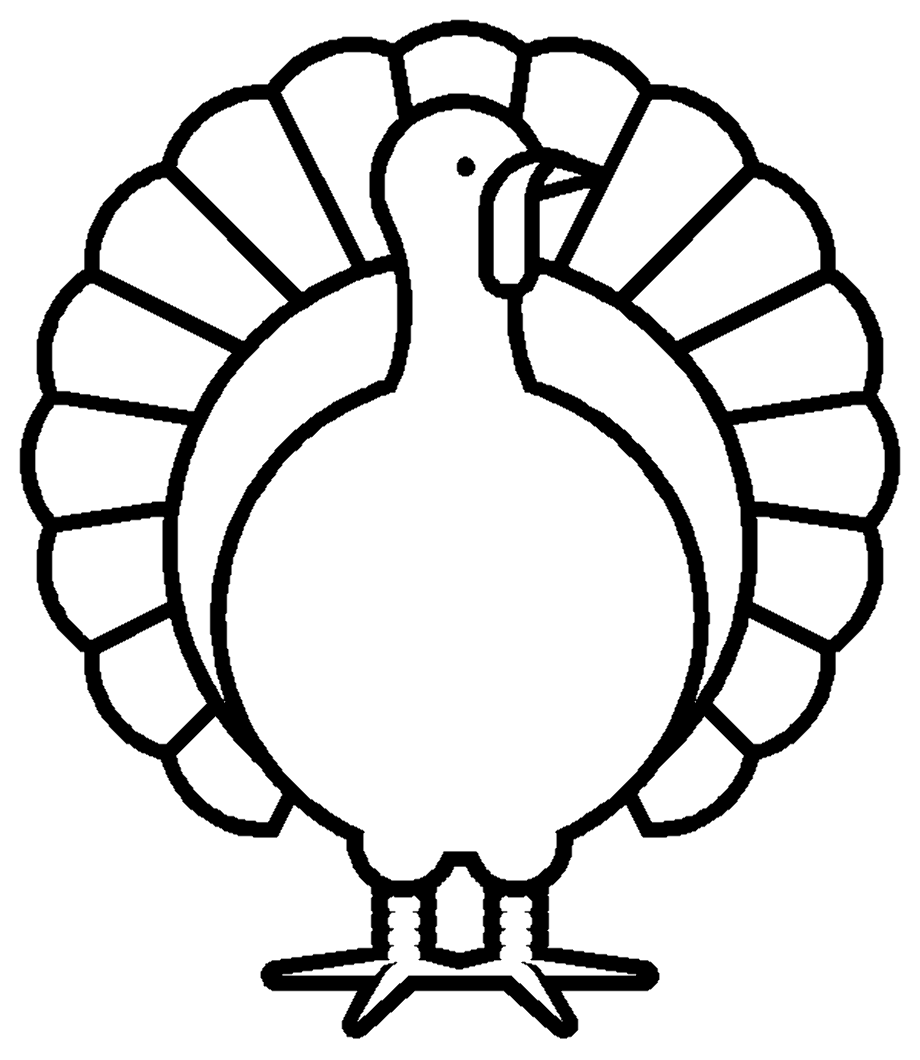 turkey clipart black and white outline