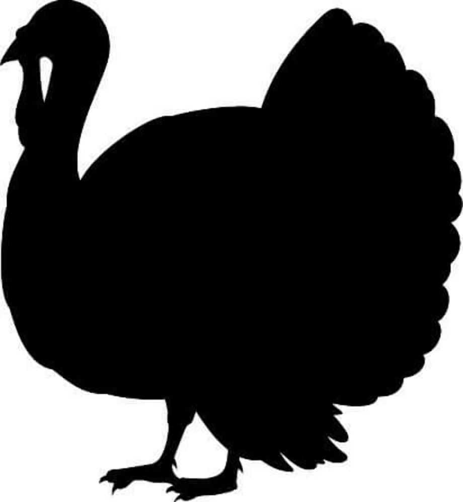turkey clipart black and white silhouette