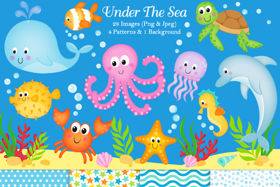 under the sea clipart background