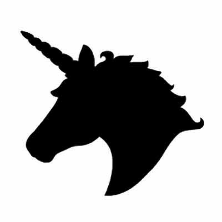 unicorn clipart black and white silhouette