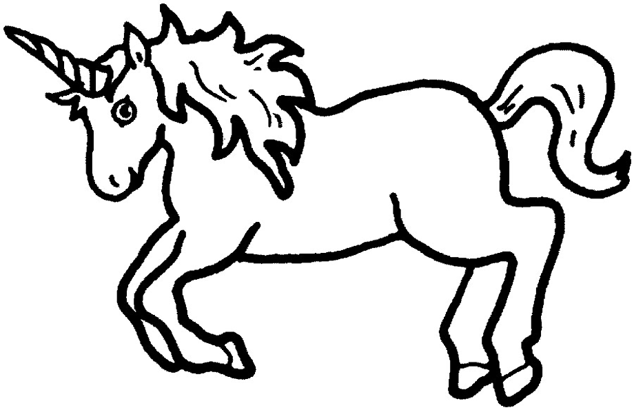 unicorn clipart black and white coloring
