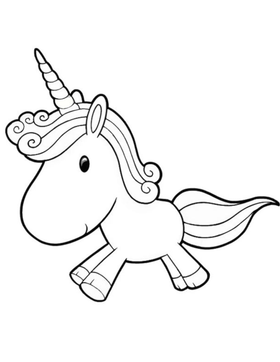 unicorn clipart black and white animated