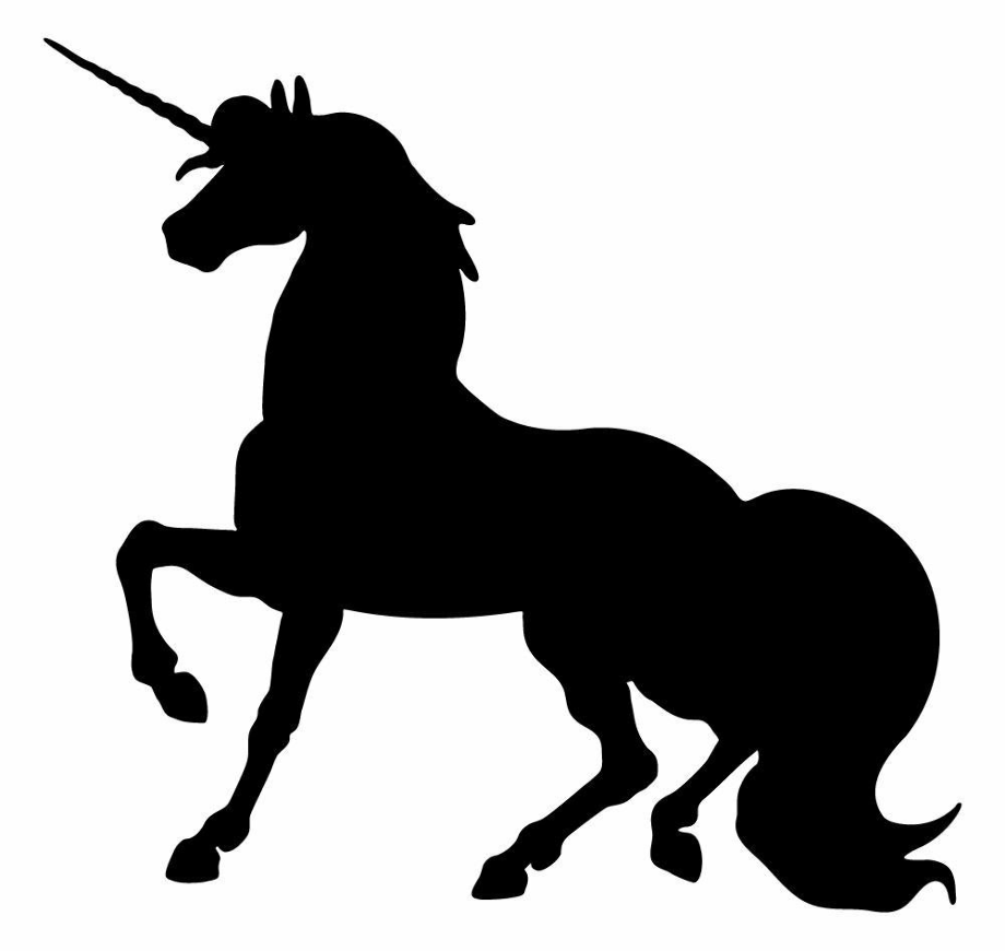 unicorn clipart black and white elegant