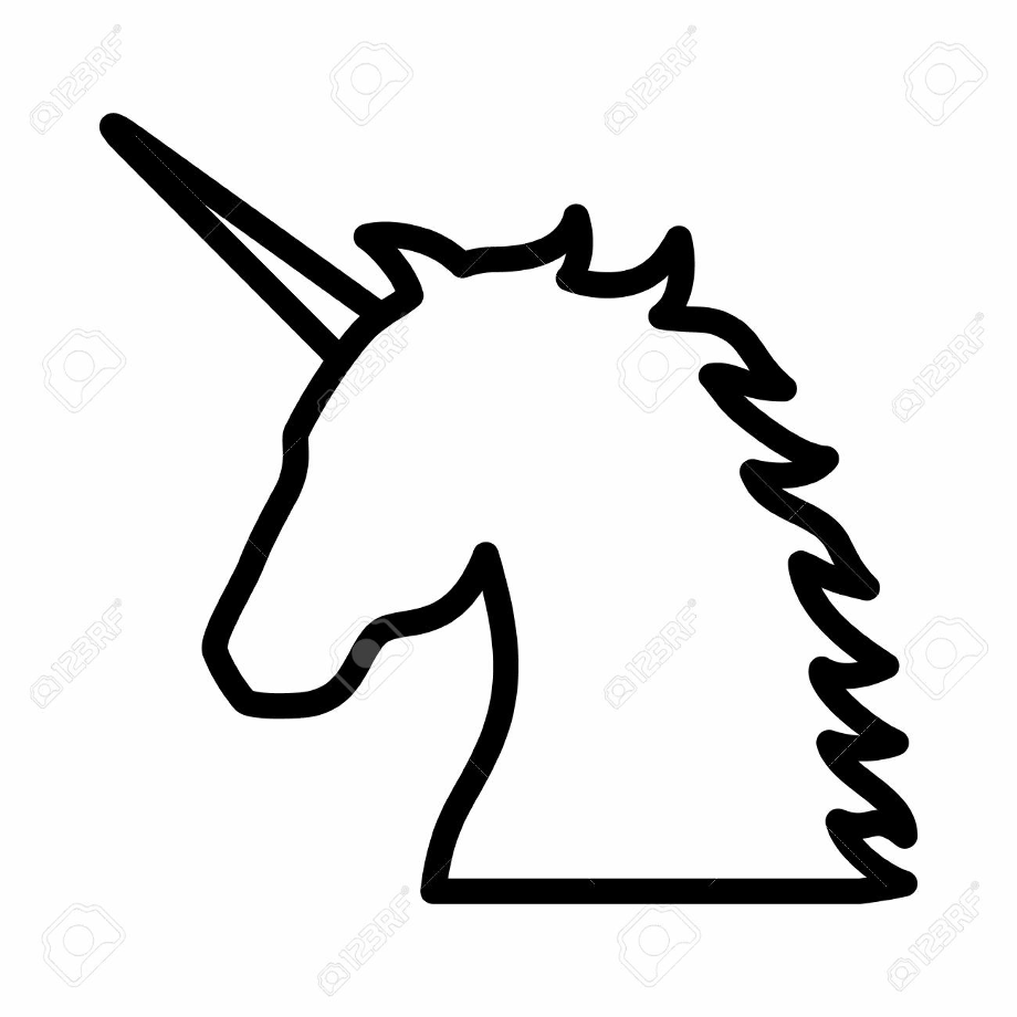 unicorn clipart black and white mythical creature