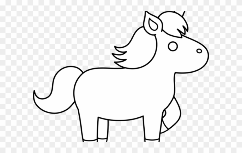 unicorn clipart black and white cartoon