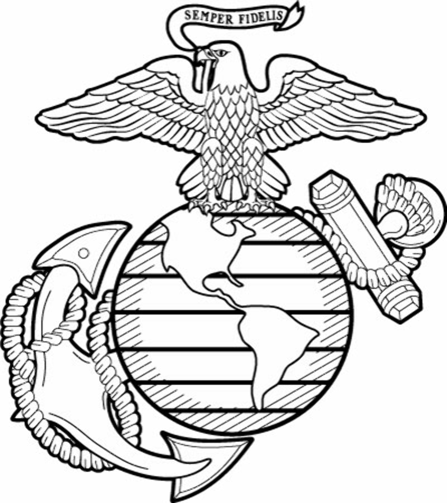 Marine Corps Insignia Military Eagle Drawing Clipart Anchor Globe Logo ...