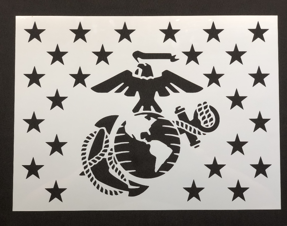 Us Marines Logo Stencil