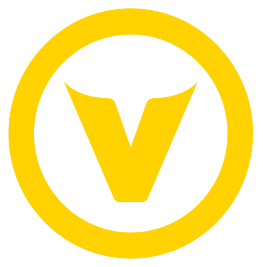 v logo yellow