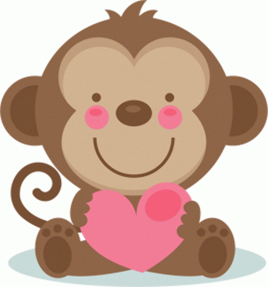 valentines clip art monkey