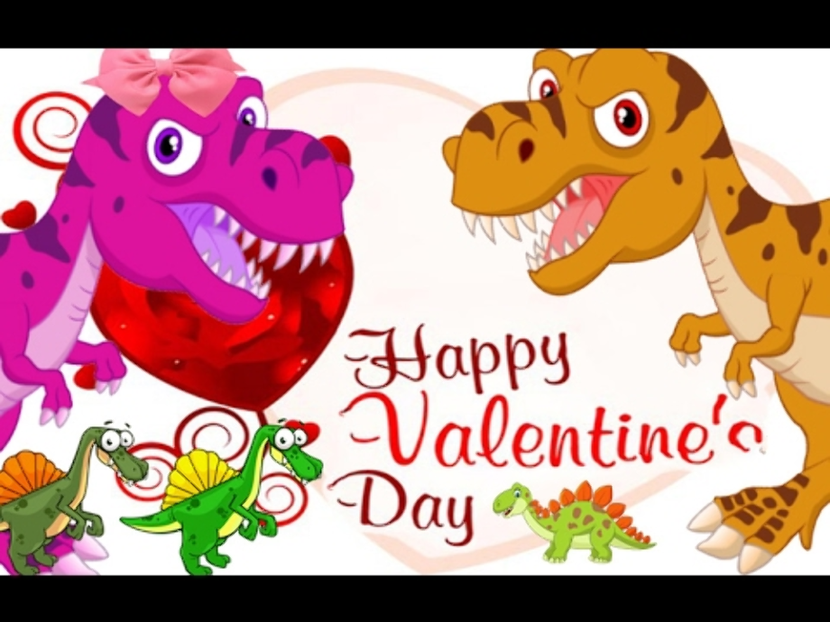 Valentines clipart dinosaur.