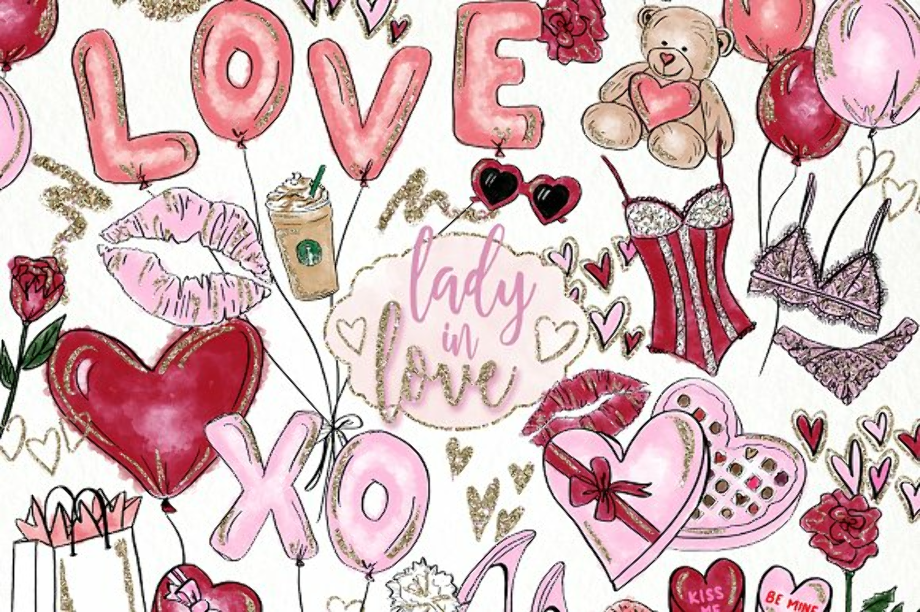 valentines clipart watercolor