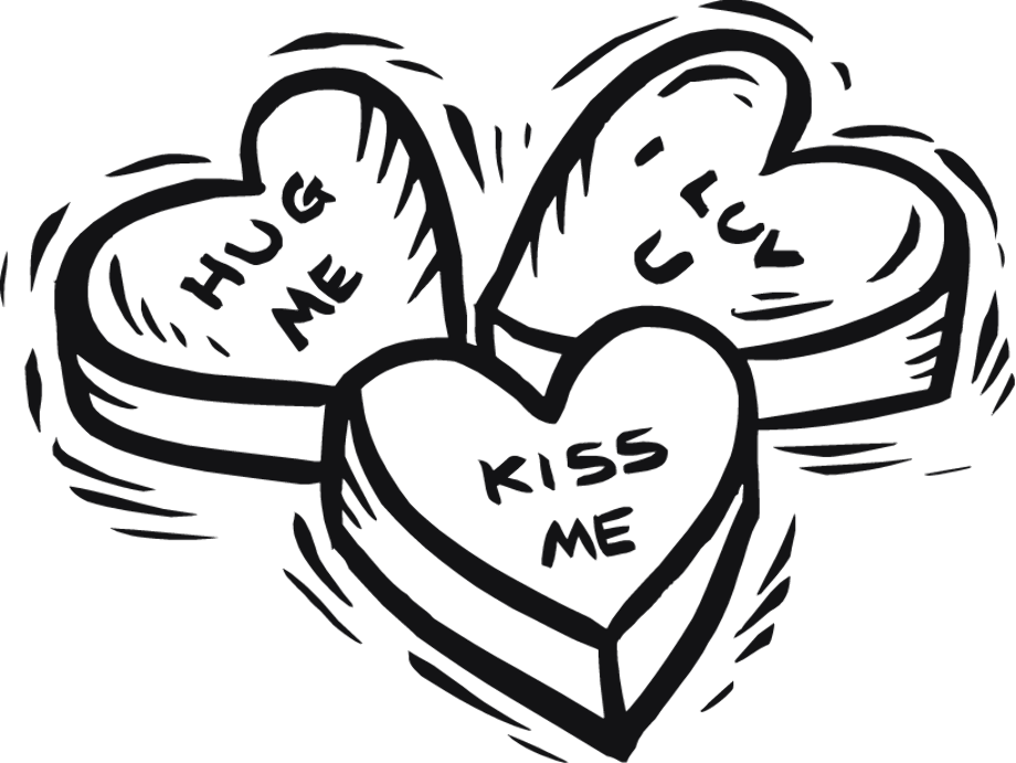 heart clipart black and white candy
