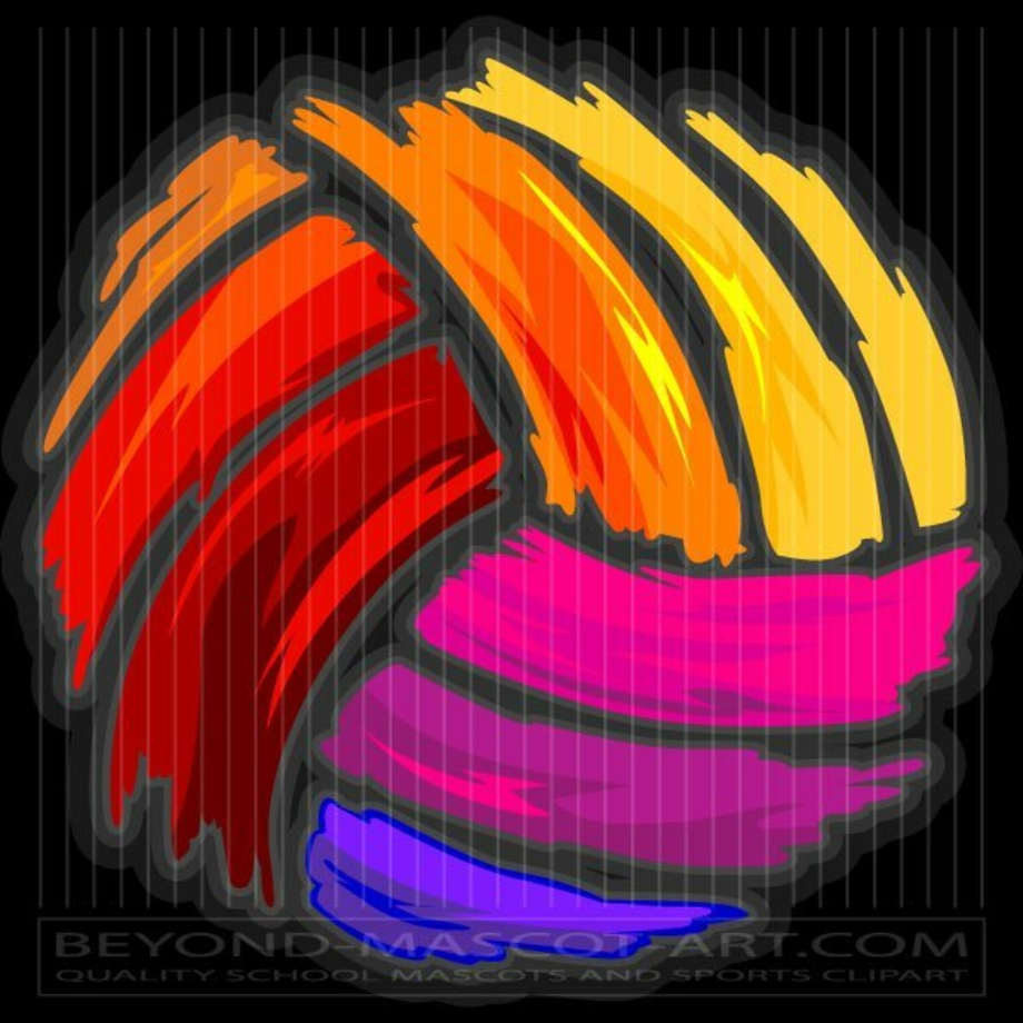 volleyball clipart colorful