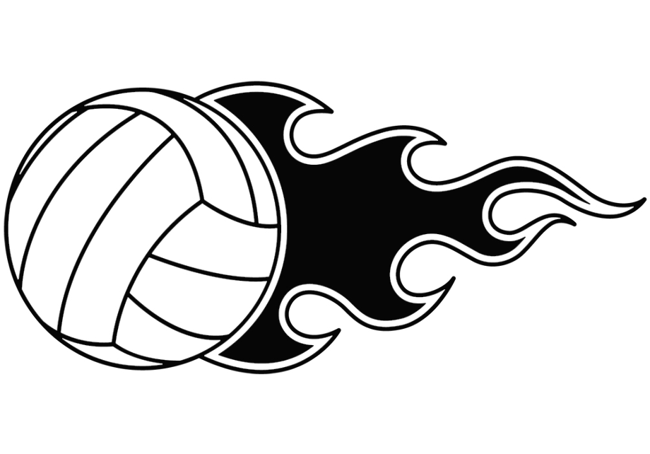 volleyball clipart flaming