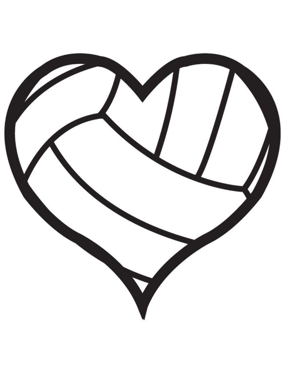 volleyball clipart heart