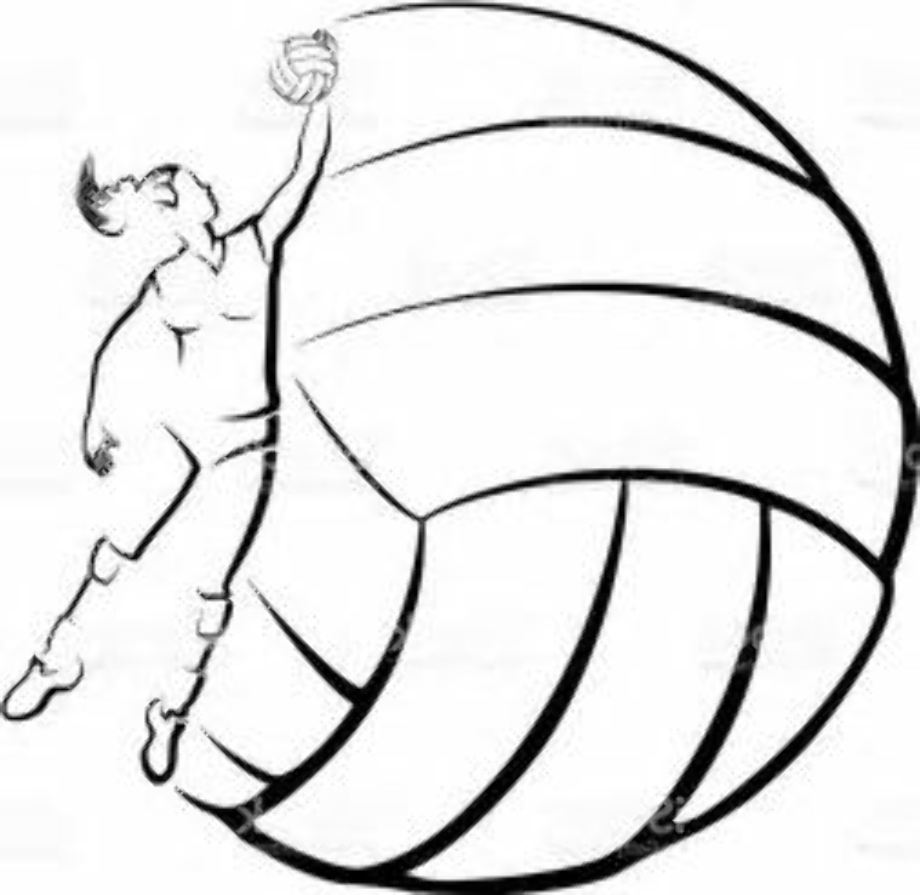 volleyball clipart outline