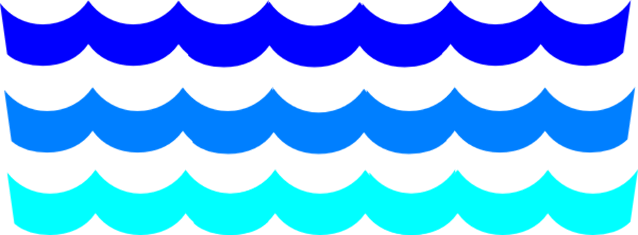 waves clipart blue
