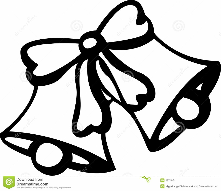 bell clipart black and white