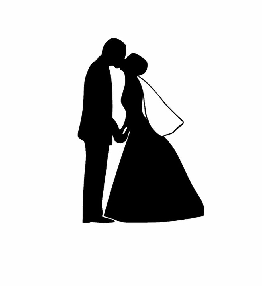 bride and groom clipart simple