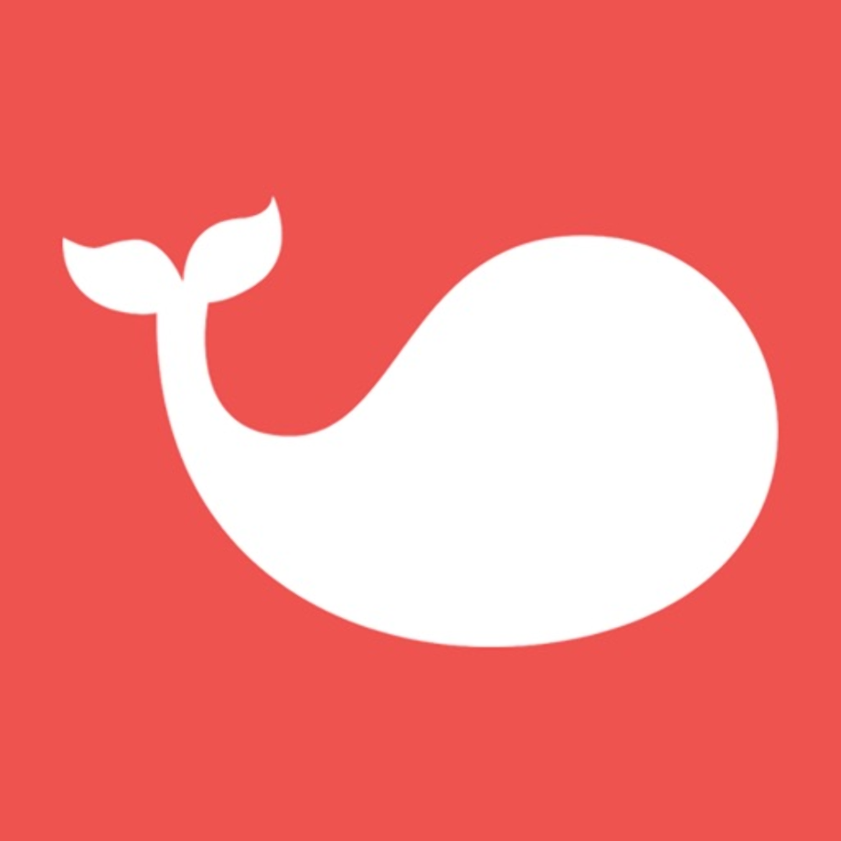 whale logo red
