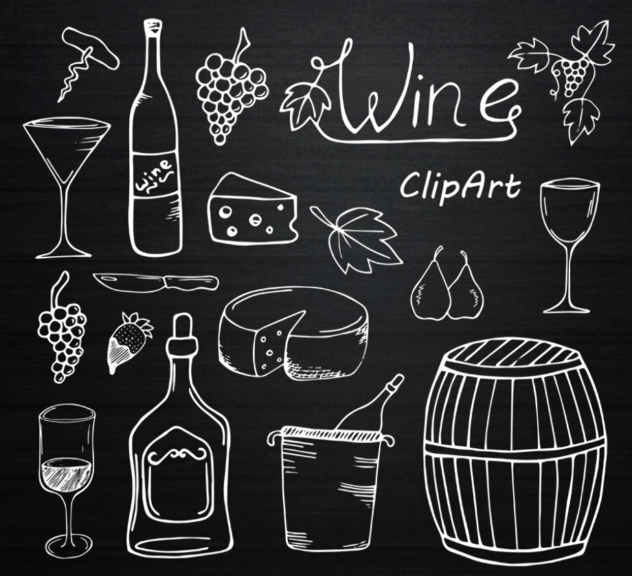 wine glass clipart chalkboard