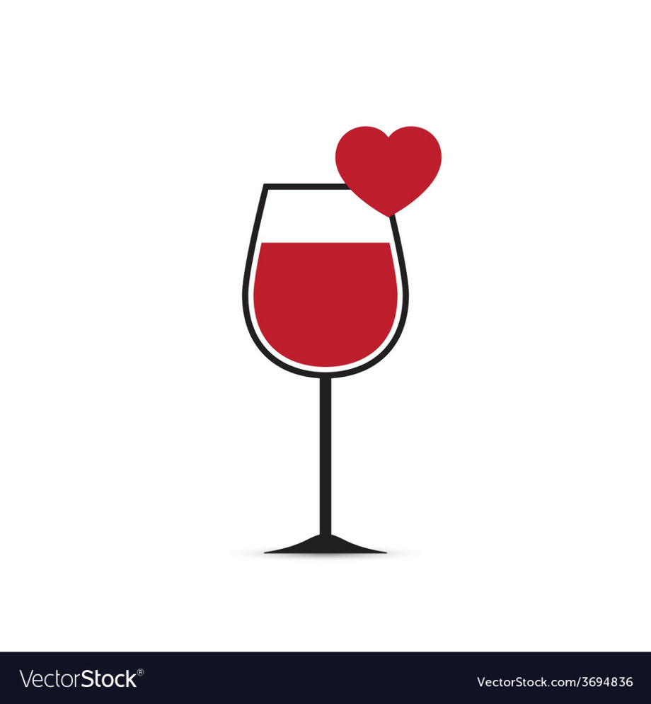 wine glass clipart heart