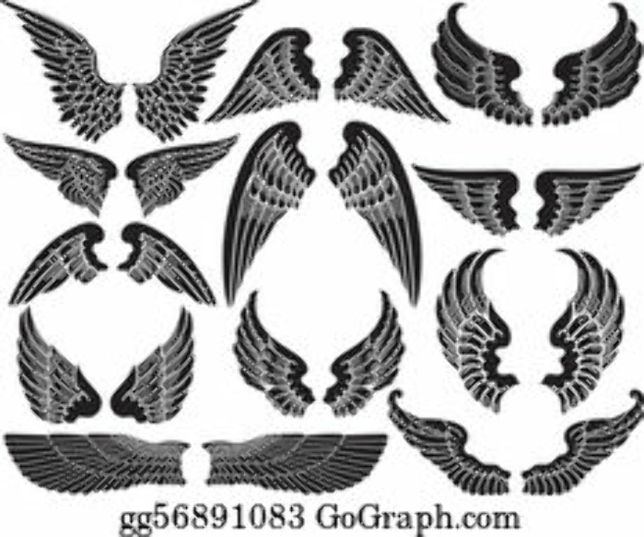 wings clipart black