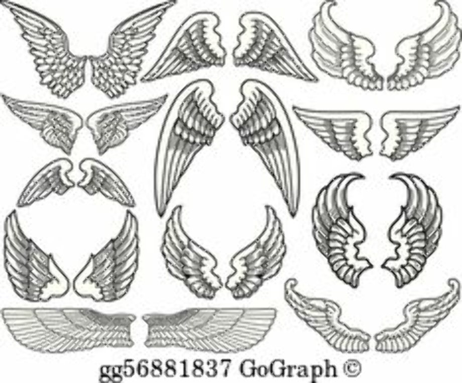 wings clipart folded
