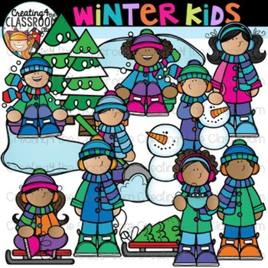 winter clipart kids