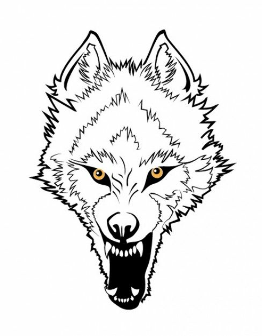 wolf clipart angry