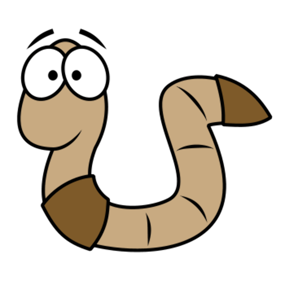 worm clipart scared