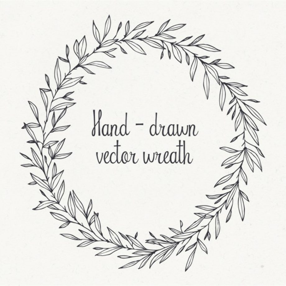 wreath clipart hand drawn