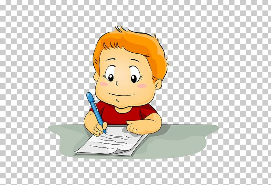 writing clipart boy