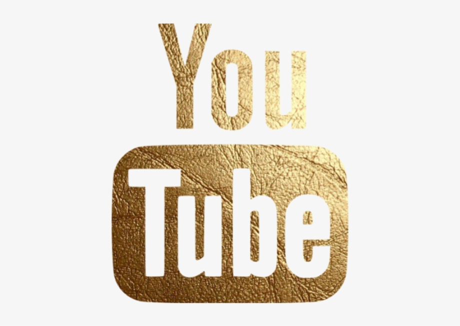 youtube logo transparent gold