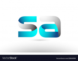 Grey blue alphabet letter sa s a logo 3d design