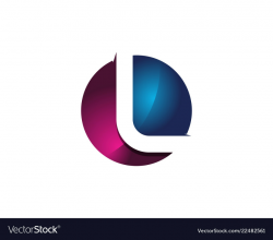 L 3d colorful circle letter logo icon design