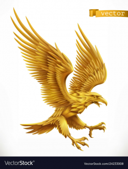 Eagle gold emblem 3d icon