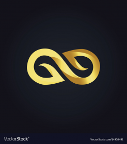 Gold 3d infinity logo