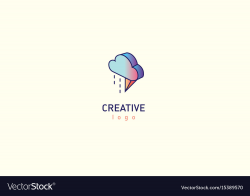 Modern 3d logo cloud with zipper