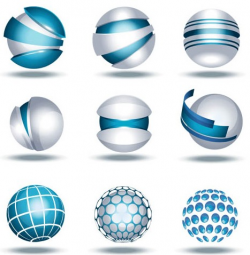 Round 3D Logo vector design free download