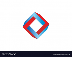 Unusual abstract shape square 3D logo
