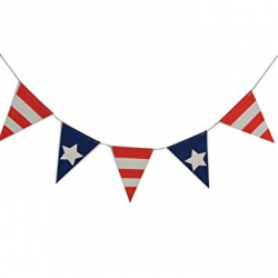 Coxeer Patriotic Pennant Banner Creative American Flag Burlap Banner  Bunting Banner for 4th of July...