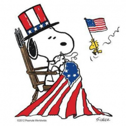 Snoopy and Woodstock getting USA flags ready for July 4th ...