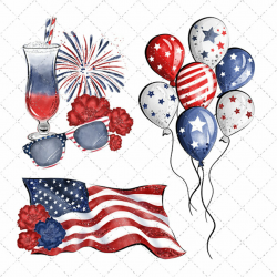 Independance Day Watercolor Clipart, 4th Of July Clipart, America ...