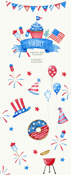 4th july clipart, independence day clipart ,watercolor, fourth of ...