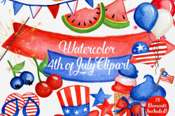 Watercolor 4th of July Graphics ~ Illustrations ~ Creative Market