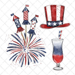 Independance Day Watercolor Clipart, 4th Of July Clipart, America ...