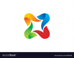 Circle 3D shape colorful abstract logo